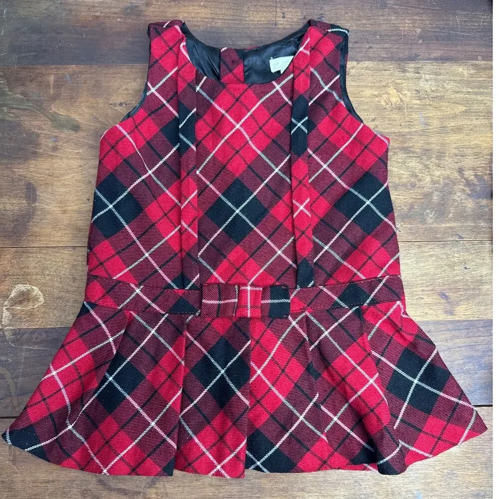 The Children's Place Holiday Plaid Christmas Party Jumper Dress Size 18-24 Month
